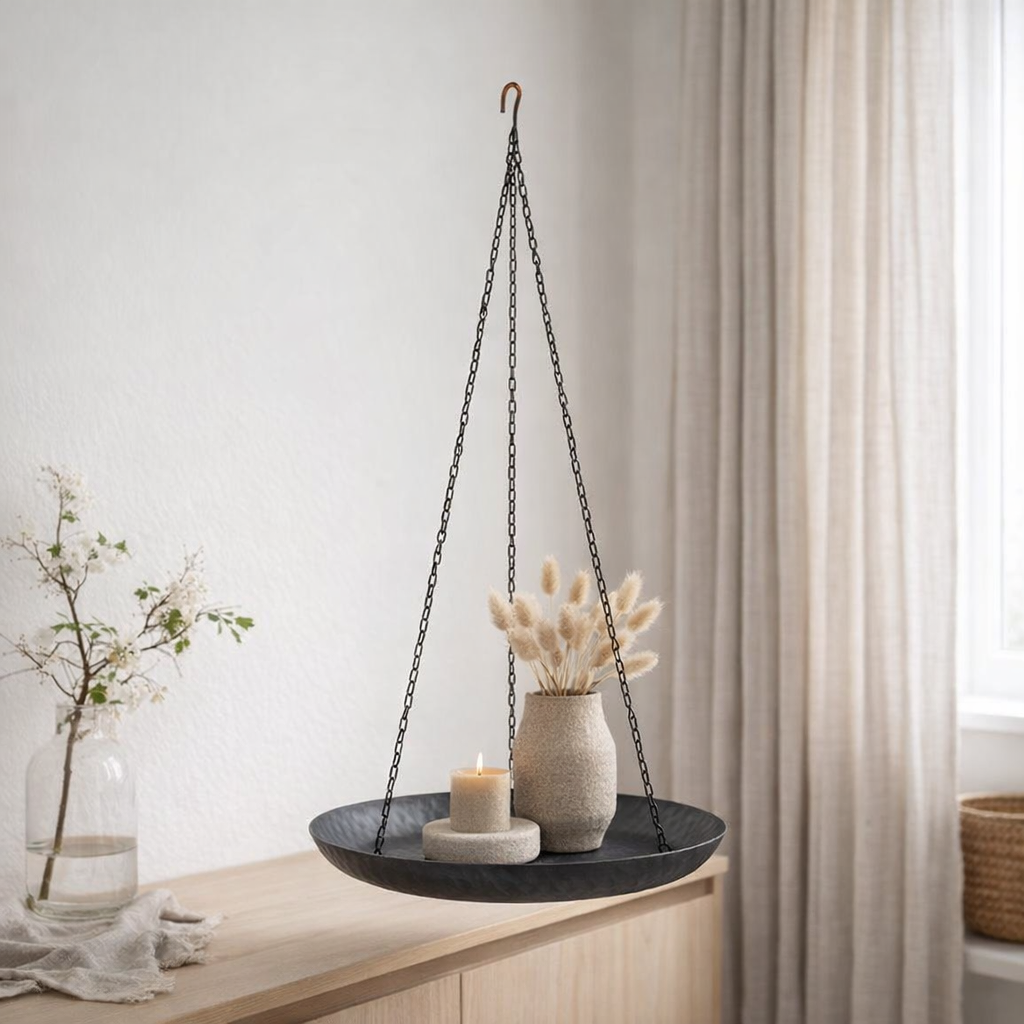 Plateau suspendu noir en situation