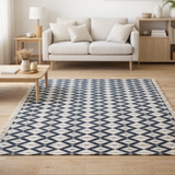 Tapis Setúbal écru et noir 140x200 cm en situation