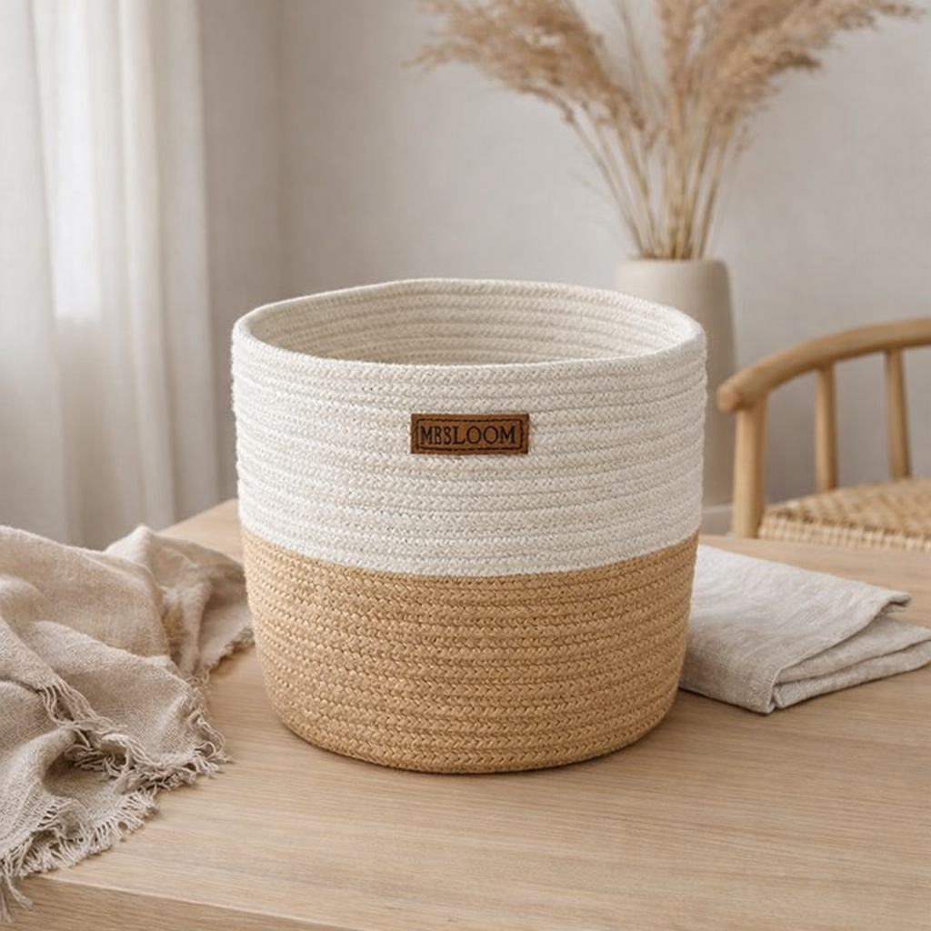 Panier Tarifa M naturel/blanc en situation