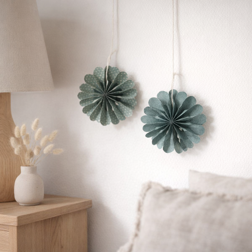Décoration Rosace XS vieux bleu set/2 en situation