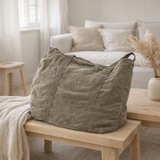 Sac Velours Côtelé Julia gris olive en situation