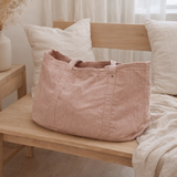 Sac Velours Côtelé Julia vieux rose en situation