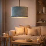 Lampe Velours Rosalie L vieux bleu en situation