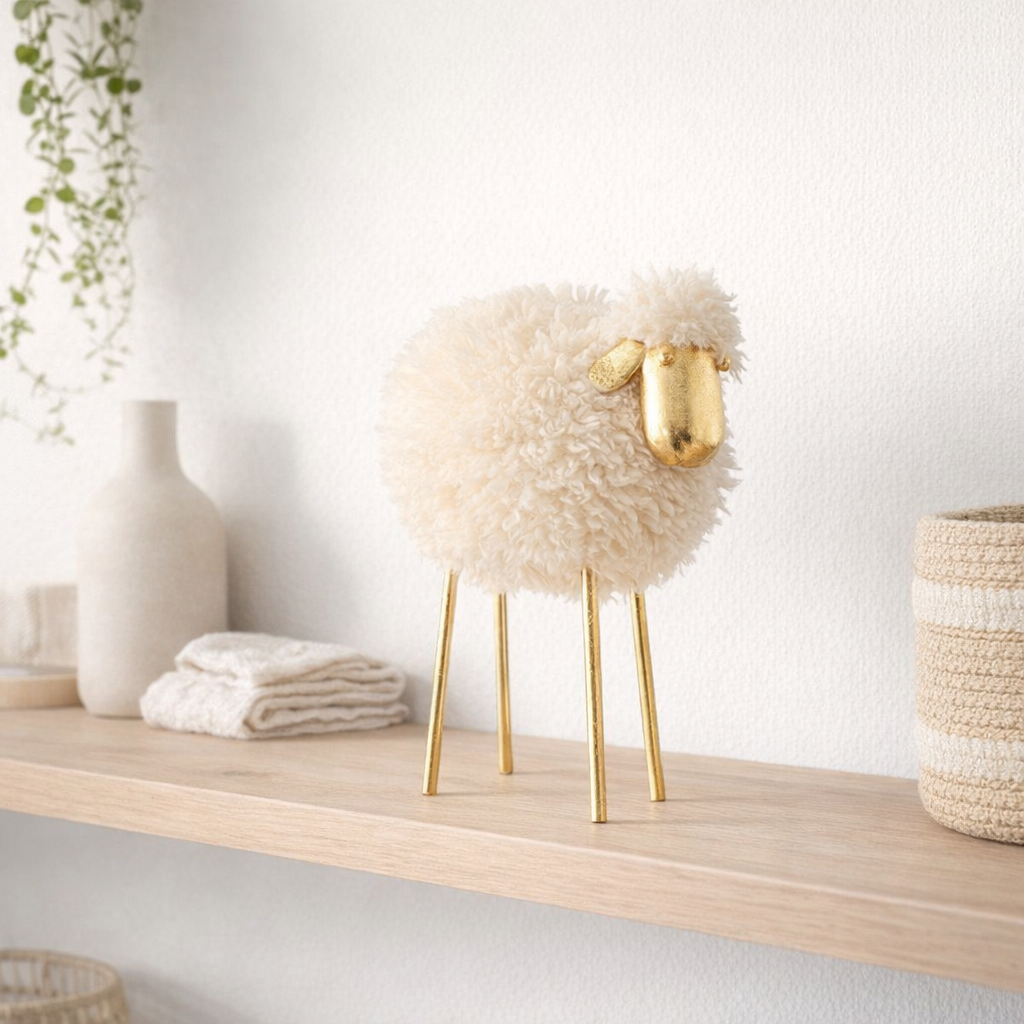 J -line Decoration Mouton - Metal / Polyresin - Blanc / ou - Medium en situation