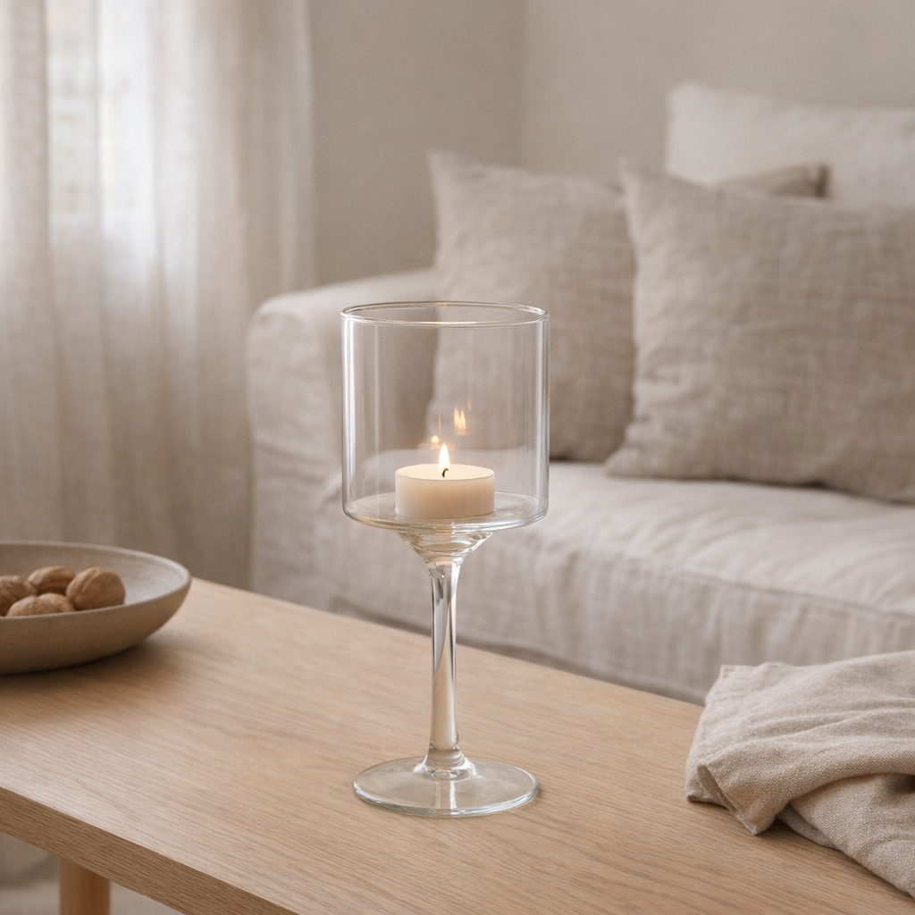 Lanterne J-Line Bougeoir Seni - verre - transparent - petit en situation