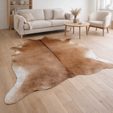 Tapis J-Line Cuir de vachette - cuir - marron en situation