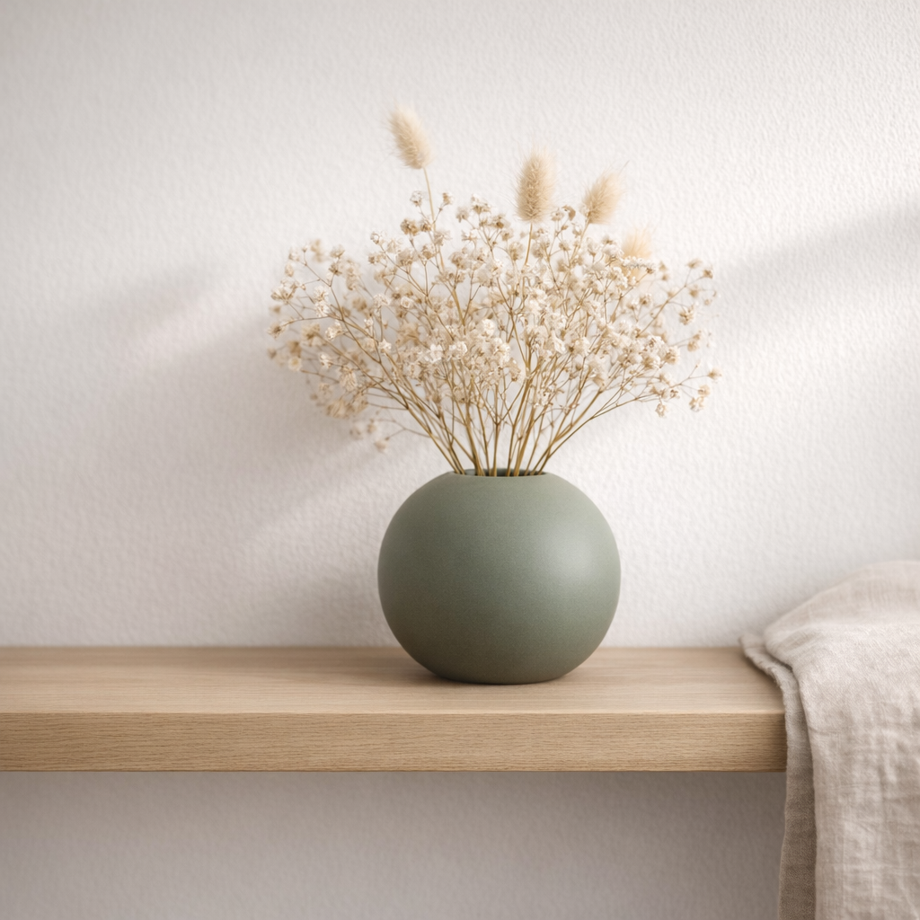 J -line Vase Bol - Céramique - Green - Small - 11,5 cm de haut en situation