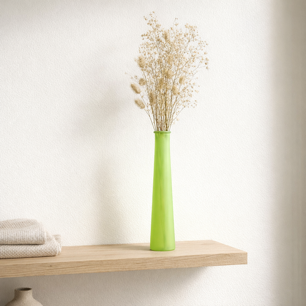 Tube de vase J -line - Verre - Green - 31,5 cm de haut en situation