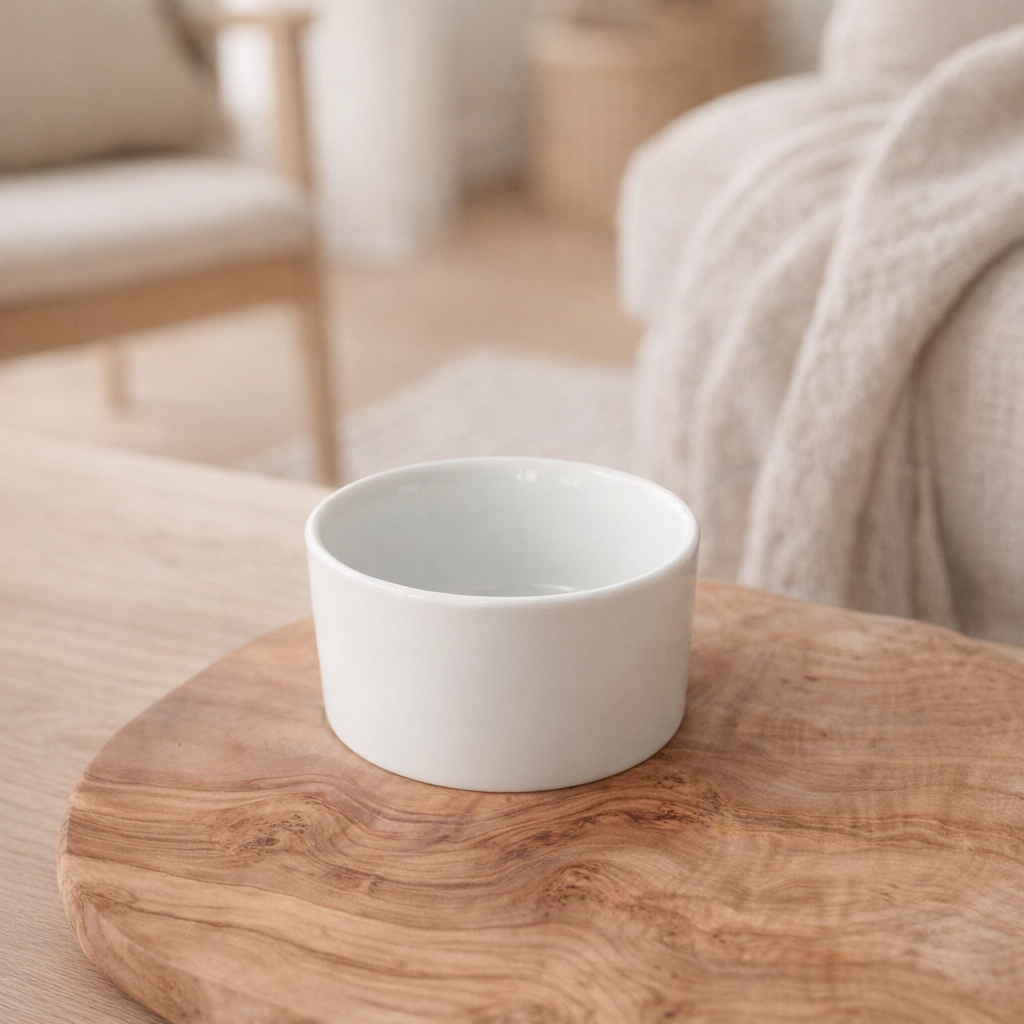 Bol de remplacement ELEGANT en porcelaine blanche en situation