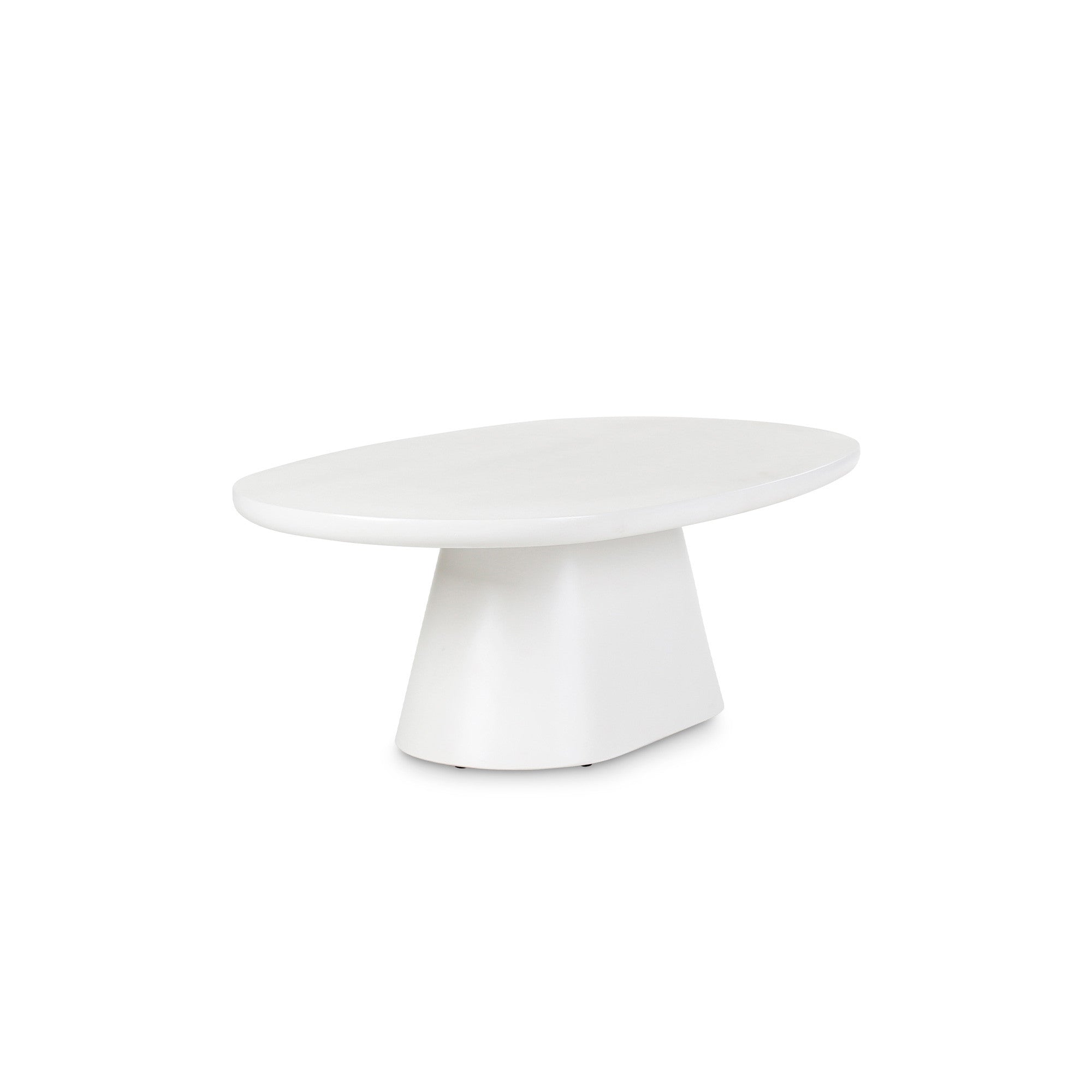 Plateau ovale en microciment de la table basse Jade