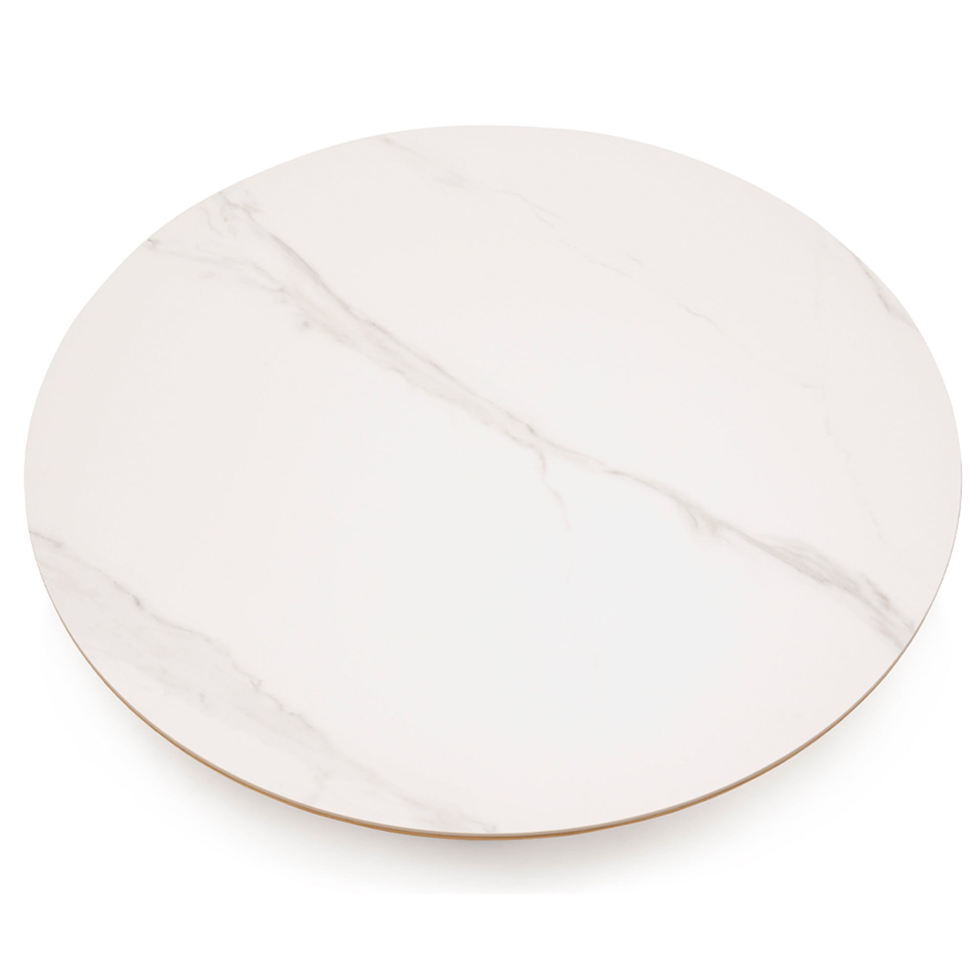 Détail du plateau en céramique de la table Clarice
