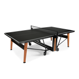 Table de ping-pong pliable outdoor Cornilleau Origin Move noire sur roulettes