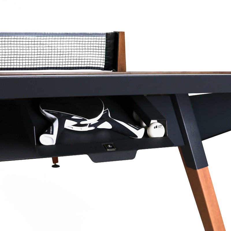 Pieds en bois Moabi de la table de ping-pong Cornilleau Origin