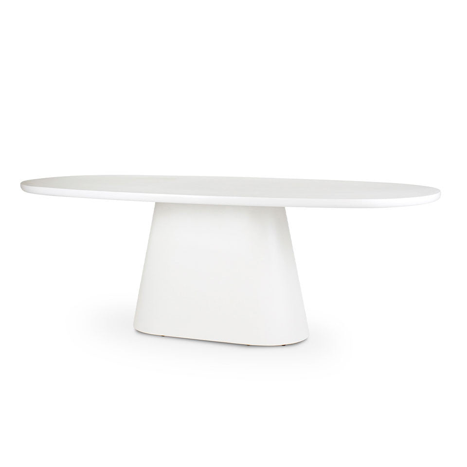 Plateau ovale en microciment de la table Jade