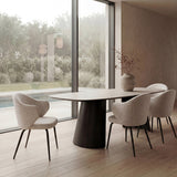 Table en céramique Tibet avec plateau effet marbre blanc