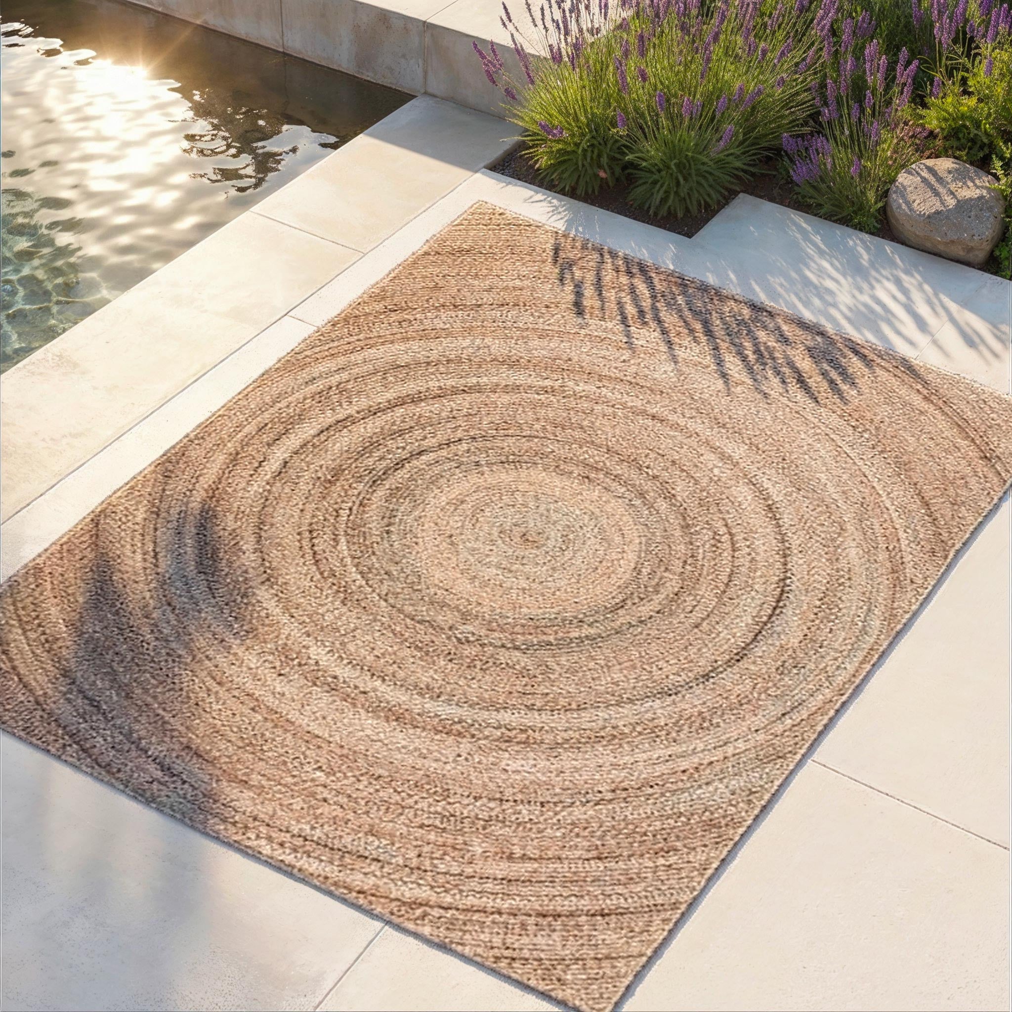 Tapis rectangulaire Benares Naturel Benares