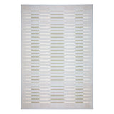 Tapis Stabio avec motif en lignes parallèles en sauge et blanc sur fond gris