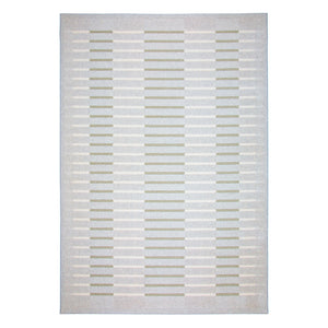 Tapis Stabio avec motif en lignes parallèles en sauge et blanc sur fond gris