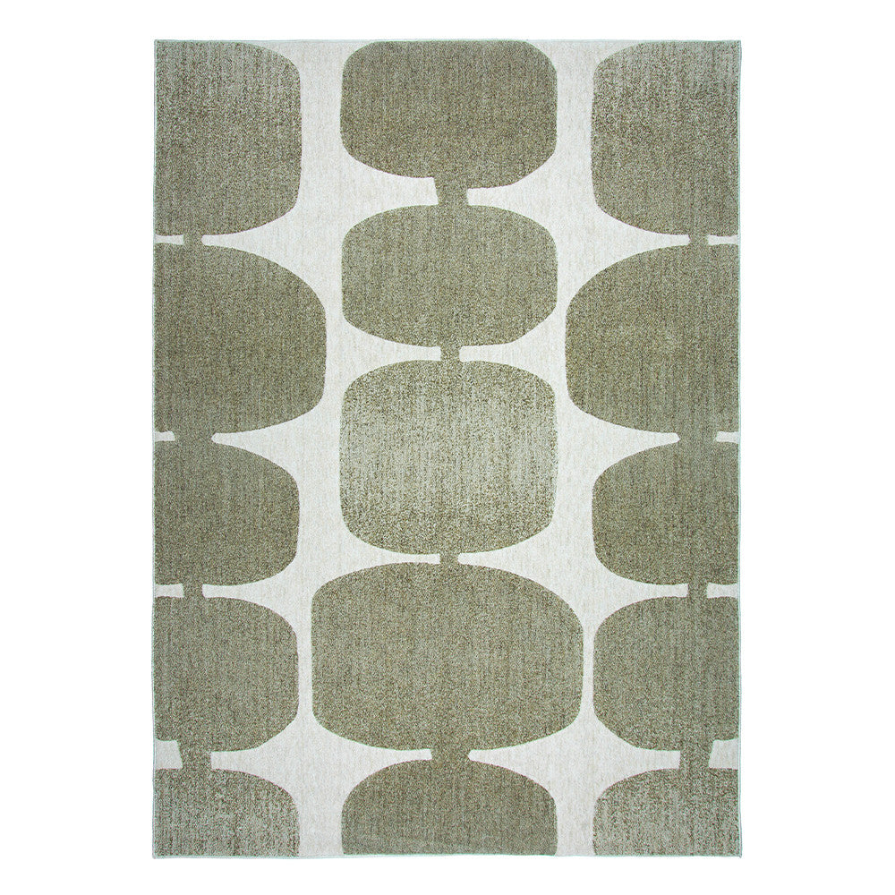 Détail du motif contemporain du tapis Pearl, lignes arrondies.