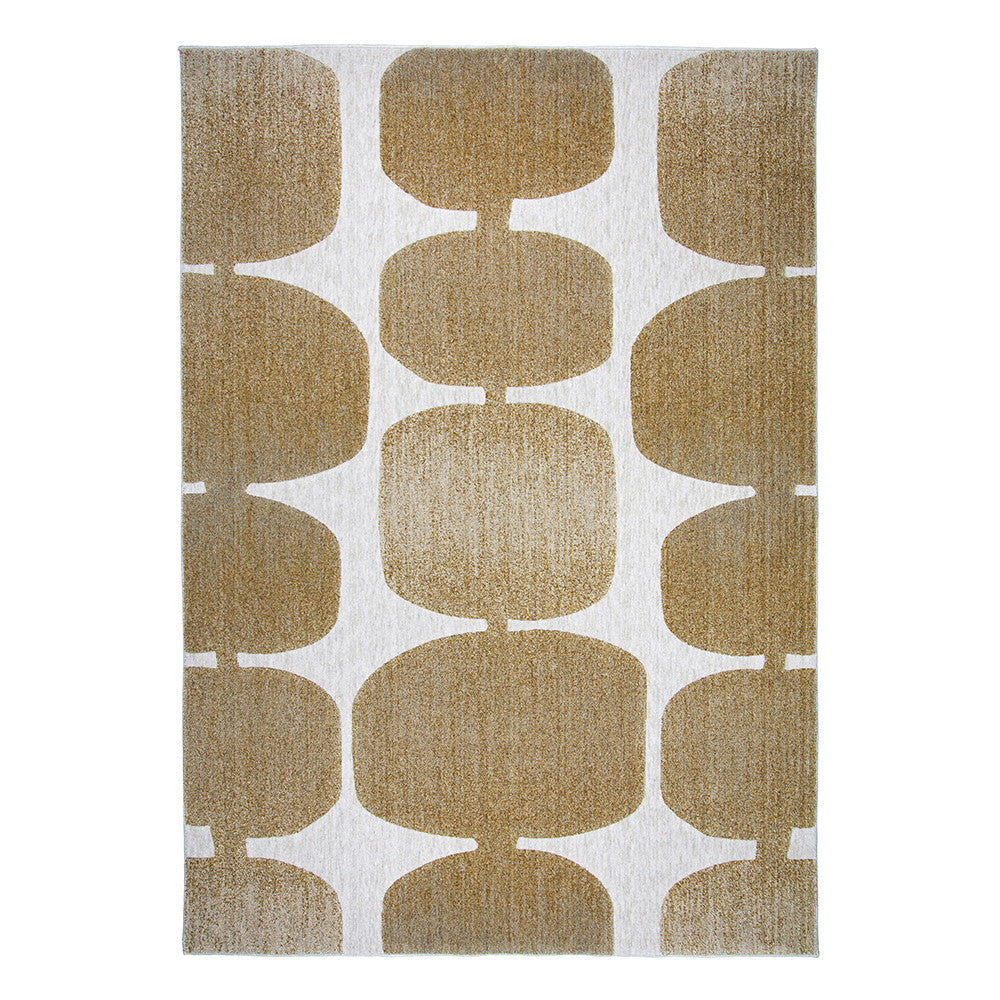 Tapis Pearl de Idaho éditions en kaki, design organique et élégant.