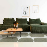 Tapis Pearl en couleur terra, ambiance chic et moderne.