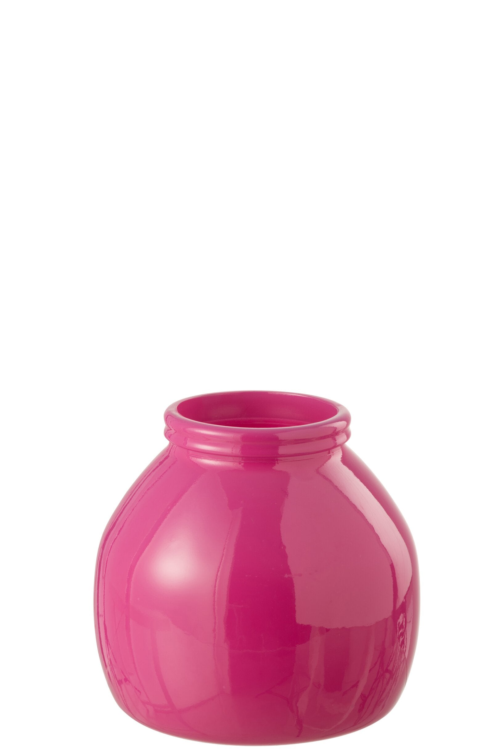 Vase en verre rose Ø 21 cm