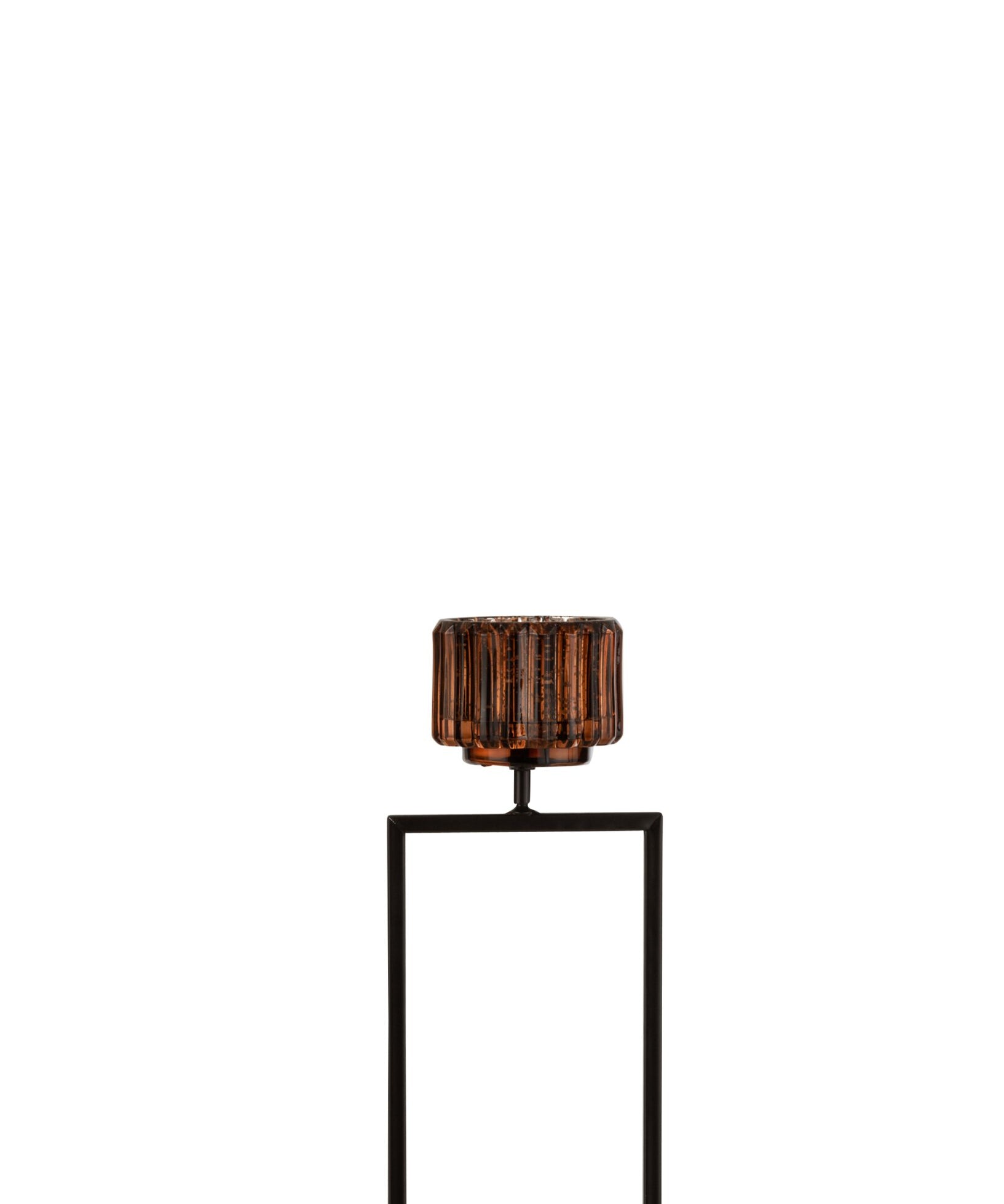 Photophore J-Line sur pied verre marron petit