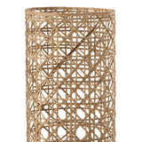 Lanterne Candice en verre et rotin naturel grande