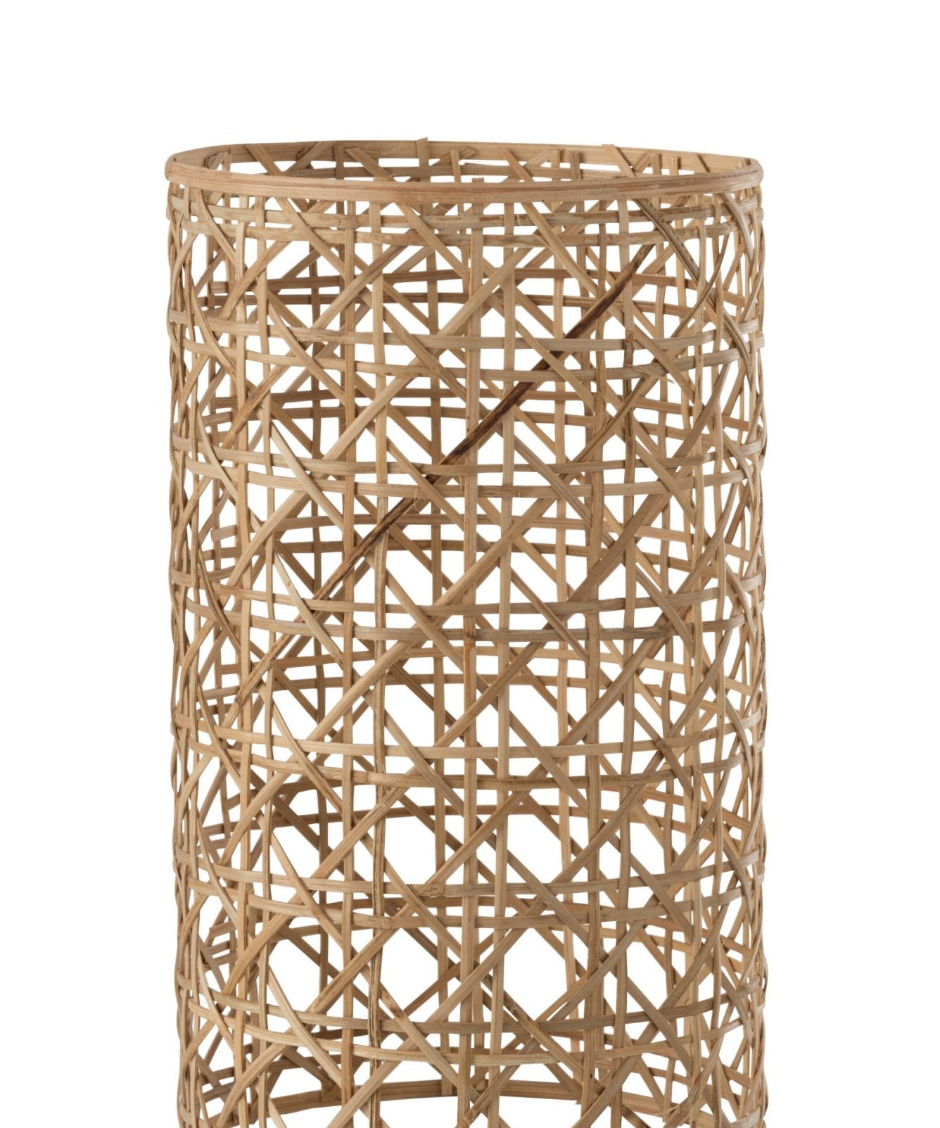 Lanterne Candice en verre et rotin naturel grande