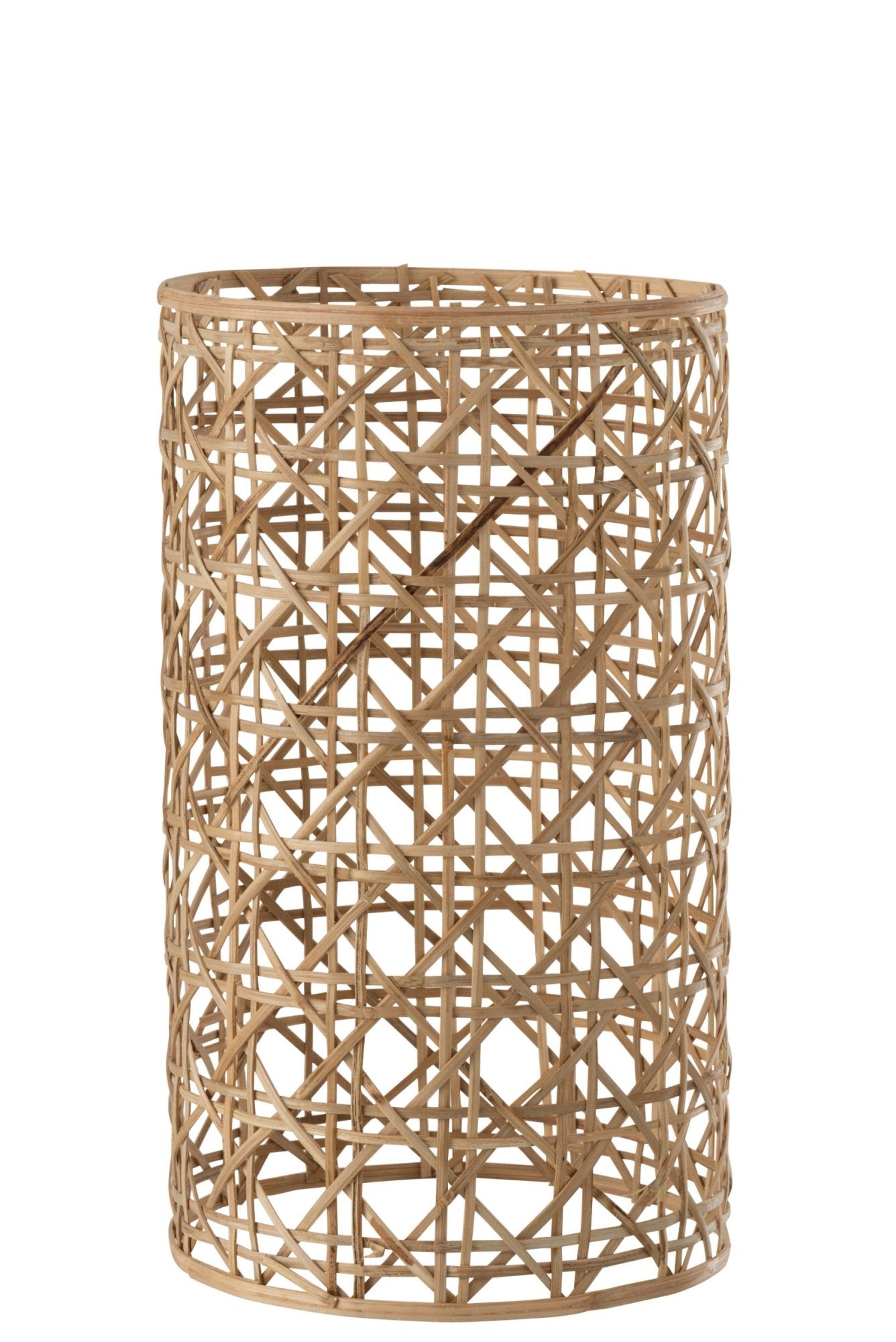 Lanterne Candice en verre et rotin naturel grande